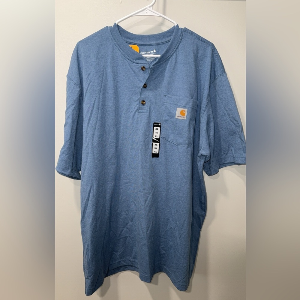 New with tags Carhartt XL coastal heather short sleeve pocket shirt